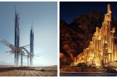 170 km dlouhý mrakodrap v arabské poušti už roste. Doplní jej architektonicky unikátní Siranna a Epicon