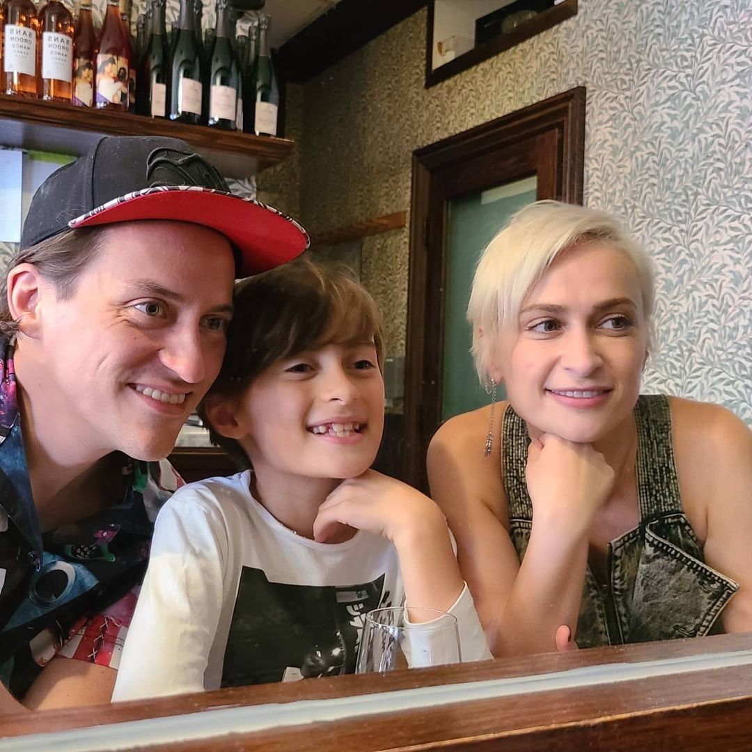 Halyna s manželem Matthewem a synem Androsem.