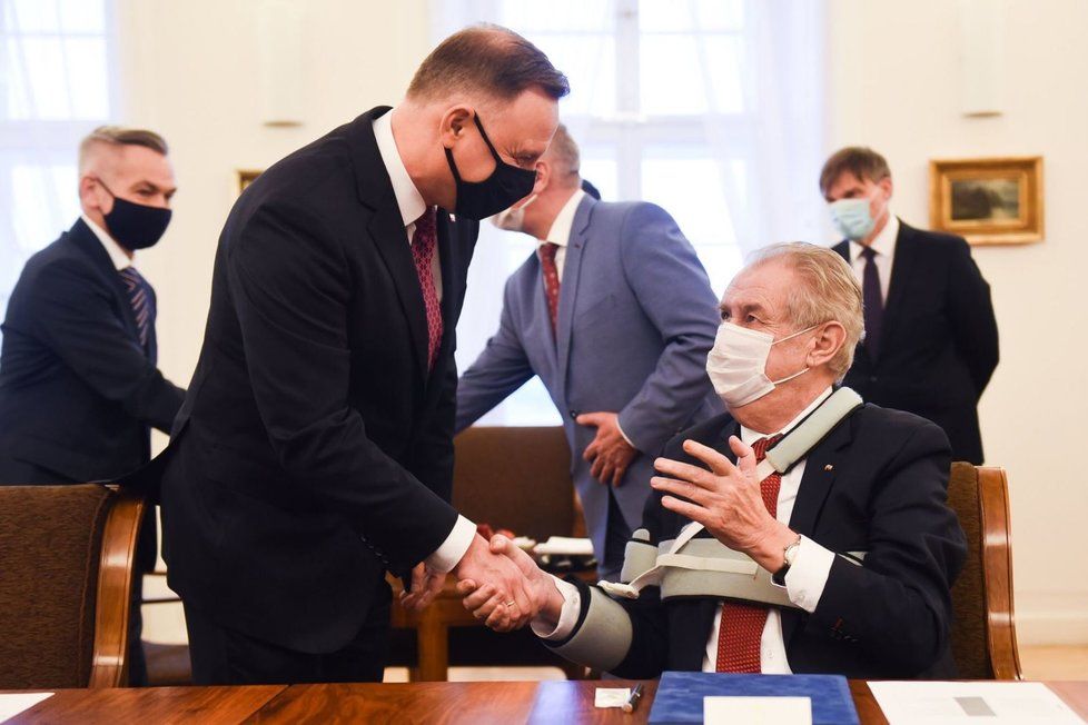Prezident Miloš Zeman v Praze přijal polského prezidenta Andrzeje Dudu. (9.12.2020)