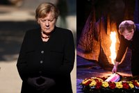 Končící Merkelová dojatá slzám u památníku obětí holokaustu. A překvapení v Izraeli