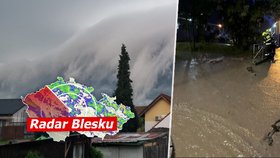Na Česko udeřila tsunami bouřek! Povodně v Praze, sesuvy půdy a propadlý strop v baru, sledujte radar Blesku
