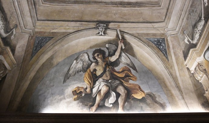 Detail fresky Aurora od italského malíře Guercina, podle níž získala vila svůj název.