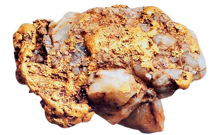 Zlatý valoun nalezený před čtyřmi lety obsahuje asi 20 g čistého zlata.