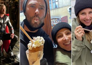 Chris Hemsworth took his wife to a trdelnik in Prague