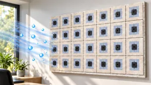 Chytrá tapeta vyrábí elektřinu ze vzdušné vlhkosti. Může napájet domácí senzory i další elektroniku Chytrá tapeta vyrábí elektřinu ze vzdušné vlhkosti. Může napájet domácí senzory i další elektroniku