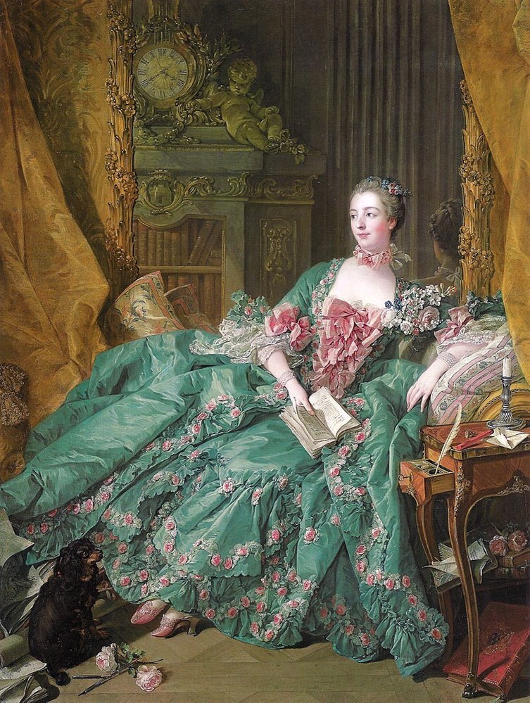 Portrét Madame de Pompadour ze štětce malíře Francois Bouchera. Byl jejím dvorním malířem.