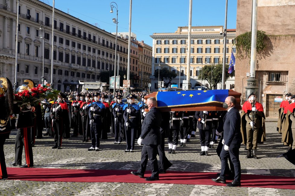 Pohřeb šéfa Evropského parlamentu Davida Sassoliho.