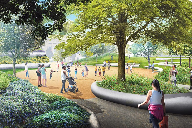 K budově bude patrřit i rozlehlý park pro veřejnost