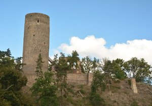 Gothic castle Žebrák in the village Točník.