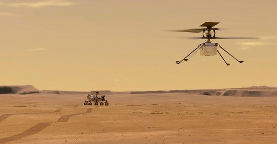 Historický úspěch NASA: Helikoptéra Ingenuity na Marsu vzlétla a zase přistála 