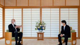 Prezident USA Biden a císař Naruhito při schůzce v Tokiu (23.5.2022)