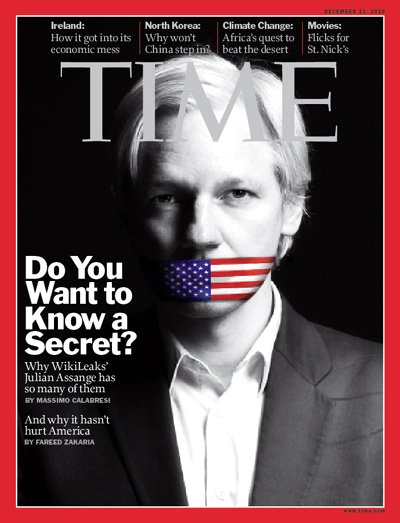 Julian Assange na obálce Timu
