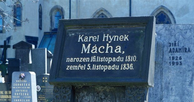 The grave of Karel Hynek Mácha in Slavín