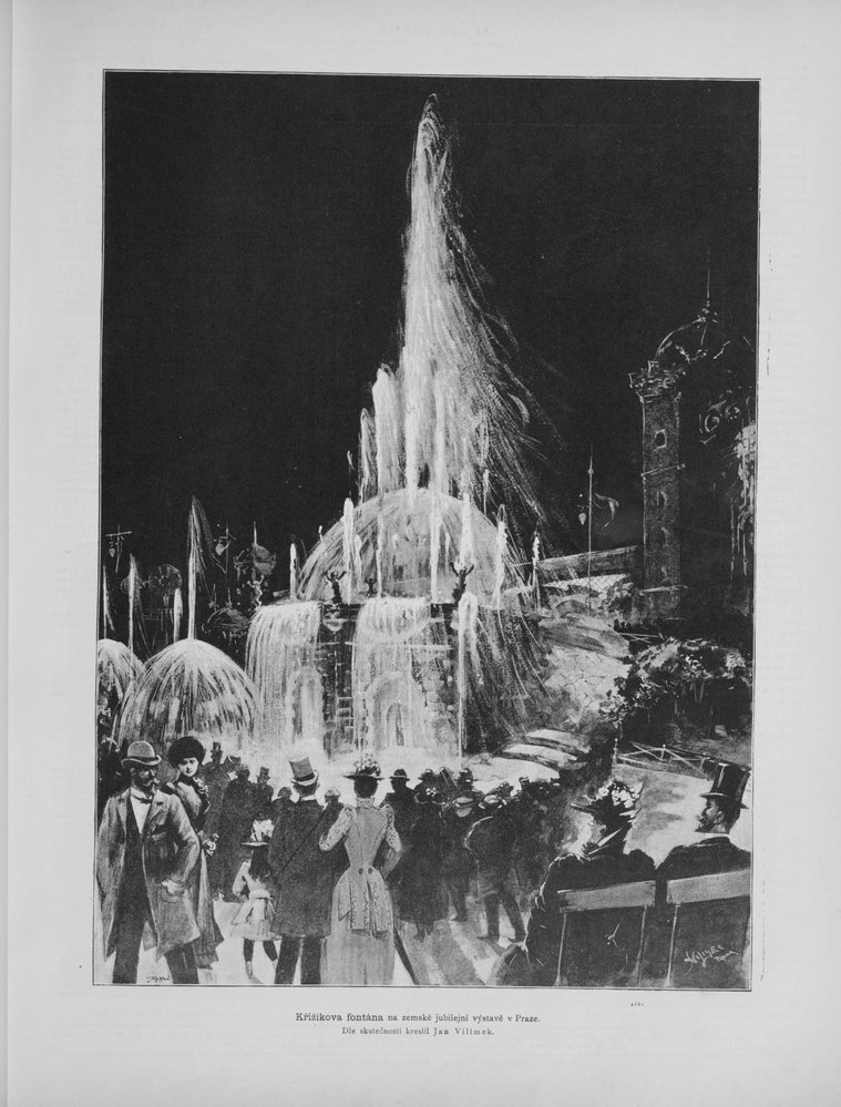 Osvětlené proudy vody a jejich barevnost fascinovala diváky tehdy stejně jako v novém miléniu. (r. 1891)