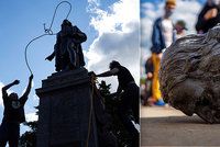 „Symbol rasismu,“ zuří demonstranti. K zemi šla socha prezidenta i Kryštofa Kolumba