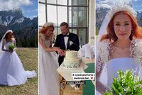 Pohádková svatba rusovlásky z Ordinace: Dort s motivem hor a šaty jako pro princeznu, které si sama navrhla!