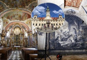 In the crypt of the benefactors under the Church of the Nativity in Loreta, Prague, there are remarkable murals based on the work of Rembrandt van Rijn.