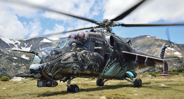 Tygří vetřelec na obloze: Vrtulník Mi-35/24V se speciální kamufláží