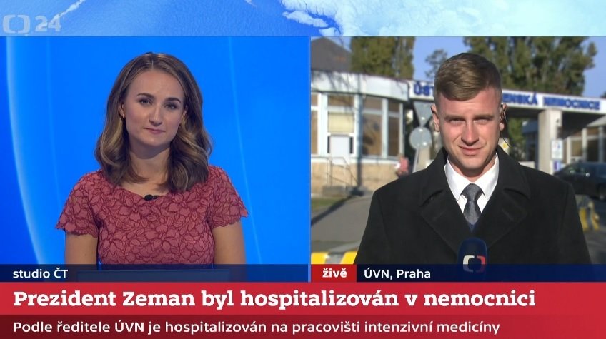 Druhý den Zemanovy hospitalizace: Je ve stabilizovaném stavu, hlásí ČT (11.10.2021)