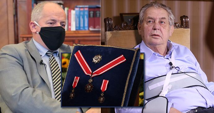 Exministr zdravotnictví Roman Prymula a prezident Miloše Zeman