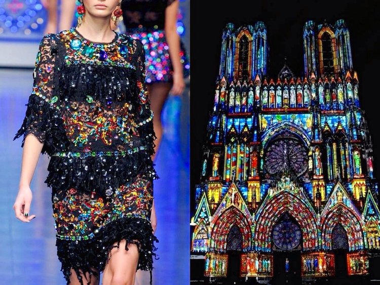 Kolekce Dolce & Gabbana na jaro a léto 2012 byla inspirovaná katedrálou Notre-Dame