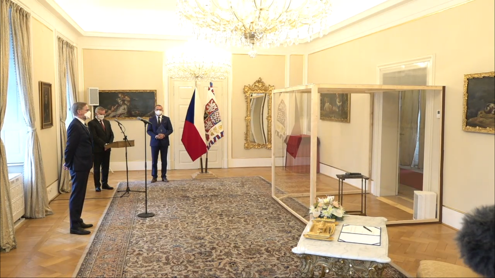 Petr Fiala (ODS) před jmenování premiérem v Lánech (28. 11. 2021)
