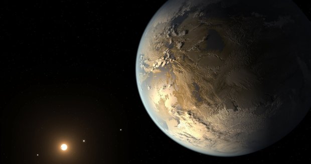 Vizualizace planety Kepler-186f.