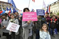 Demonstrace: Pro potrat a proti potratům! V Praze se střetli aktivisti obou názorových proudů