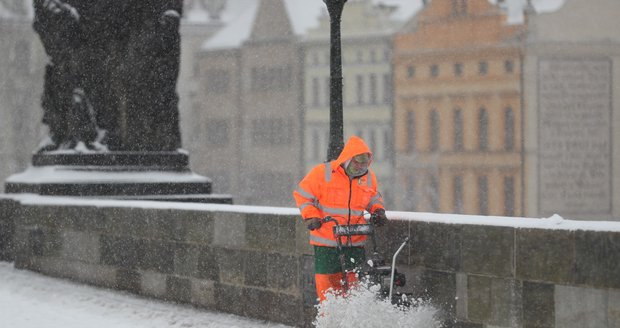Snow covered Prague