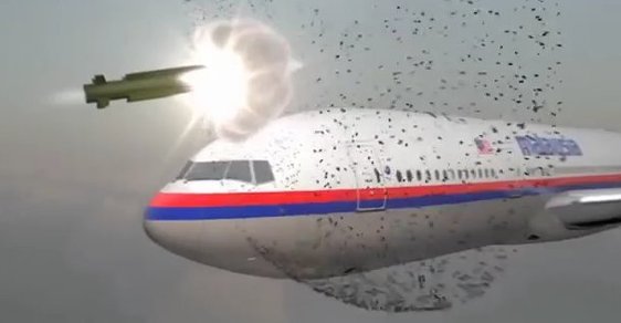 Animace sestřelení boeingu MH17