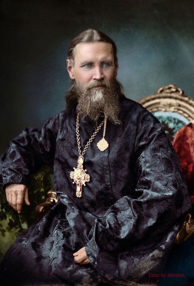 Svatý Jan Kroštadtský (vlastním jménem Ivan Sergijev), ruský biskup známý svými léčivými schopnostmi.
