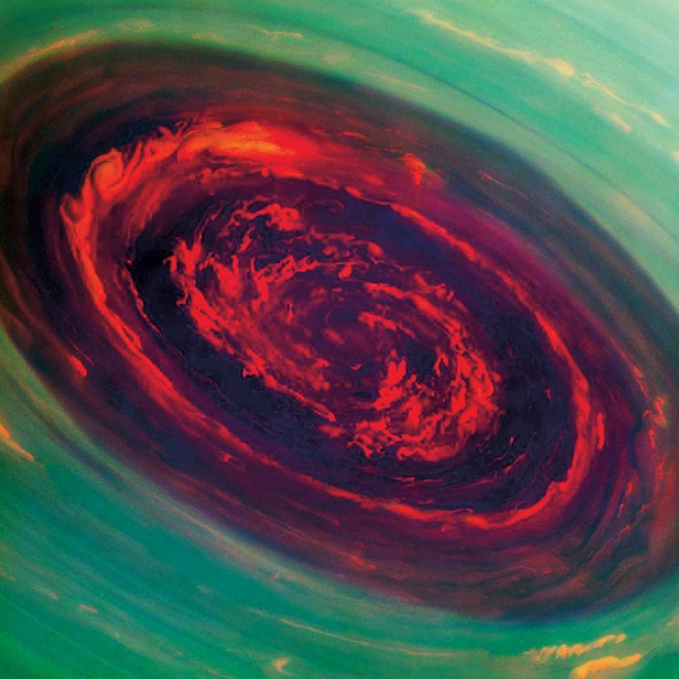 Šestiúhelníková bouře u severního pólu Saturnu