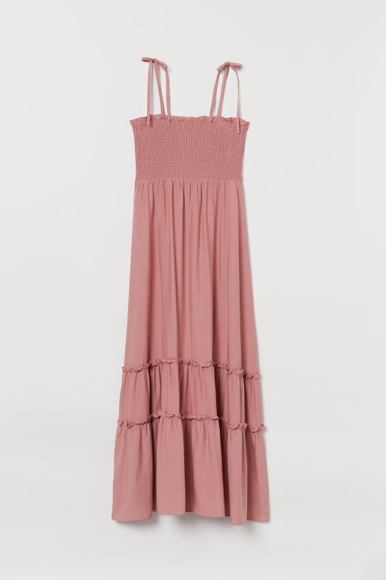 Dlouhé šaty s žabkováním, H&M, 899 Kč