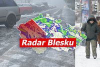 Sníh, ledovka i mrznoucí déšť. Silnice v Česku kloužou, přibývá nehod. Sledujte radar Blesku