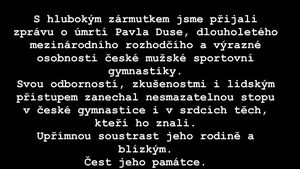 Smutek v české gymnastice: Zemřel Pavel Dus