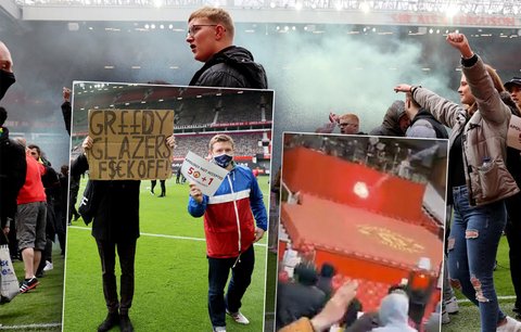 Fanoušci Manchesteru United protestovali na stadionu proti majitelům klubu, vzduchem létaly i světlice