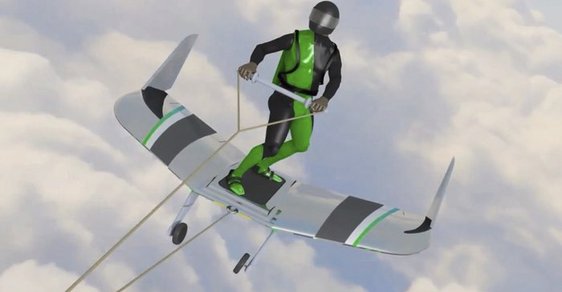 Adrenalinový sport budoucnosti: letadlo potáhne skejťáka do oblak
