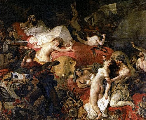 Smrt Sardanopula: Smrt a bída kurtizán - Eugene Delacroix, 1827