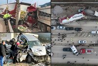 Kamion na dálnici vletěl v plné rychlosti do kolony aut: Čtyři mrtví kvůli nefunkčním brzdám