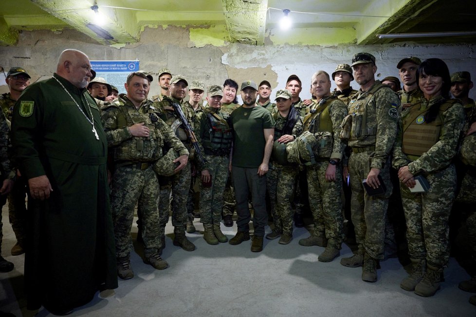 Ukrajinský prezident Volodymyr Zelenskyj ve městě Mykolajiv