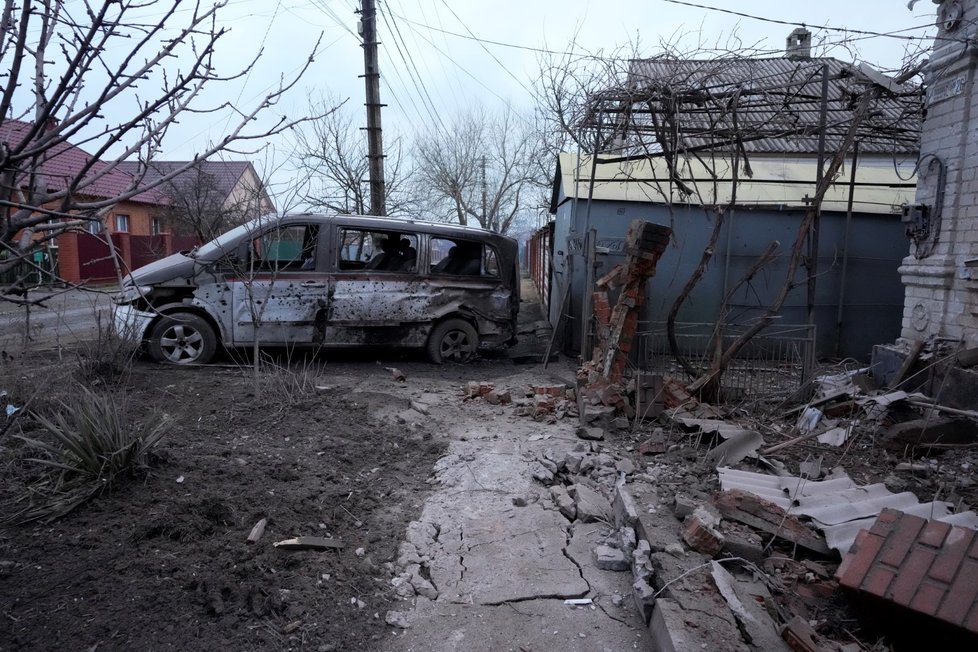 Boje v Ukrajinském městě Mariupol (24.2.2022)