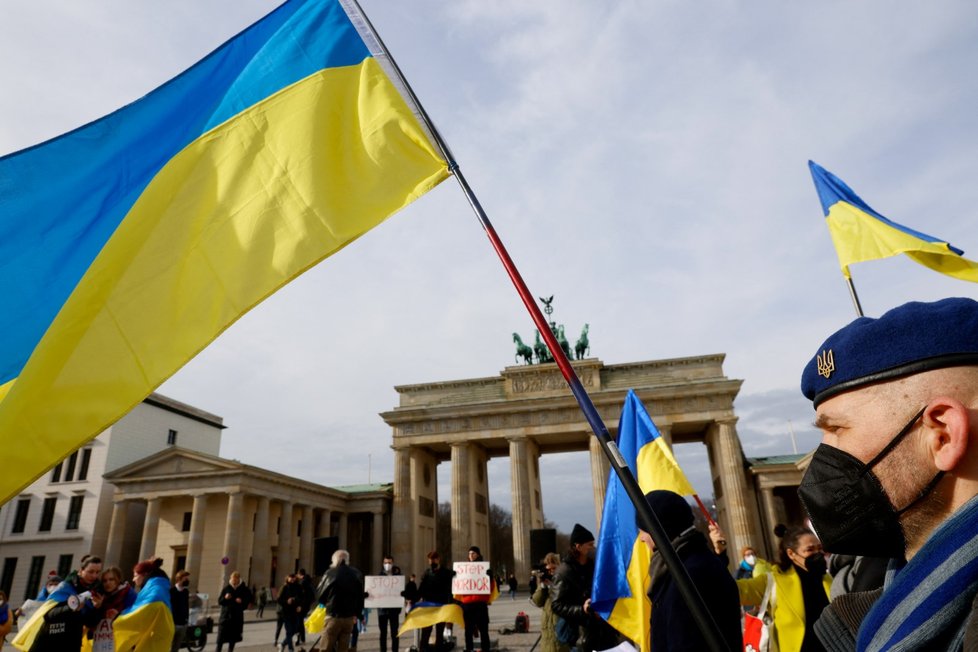 Německo vyjadřuje podporu napadané Ukrajině (24. 2. 2022)