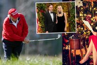 Vánoce u Trumpových: Prezident na golfu, Melania u telefonu a Ivanka v černé róbě