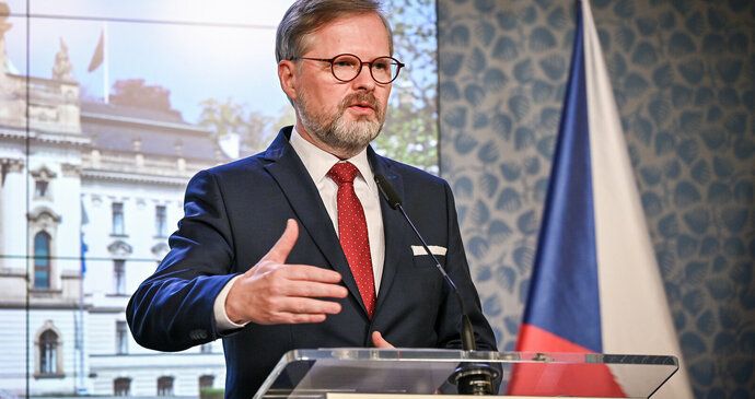 Incontro di governo: Petr Fiala in conferenza stampa (27 aprile 2022)