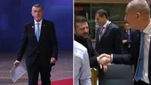 Zelenskyj se na summitu v Bruselu objímal s lídry. Babišovi podal jen ruku Zelenskyj se na summitu v Bruselu objímal s lídry. Babišovi podal jen ruku