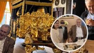 Zeman slavil 82. narozeniny: Burčák, obří kremrole, zlatý kočár i oslava na Hluboké Zeman slavil 82. narozeniny: Burčák, obří kremrole, zlatý kočár i oslava na Hluboké