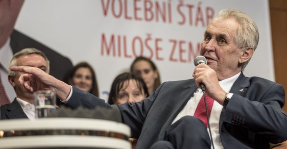 Volební štáb Miloše Zeman v pražském Top Hotelu