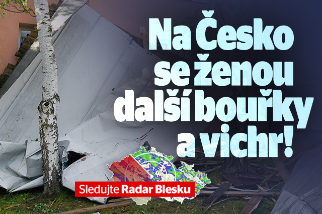 V Česko znovu udeří bouřky a vichr: Sledujte radar Blesku